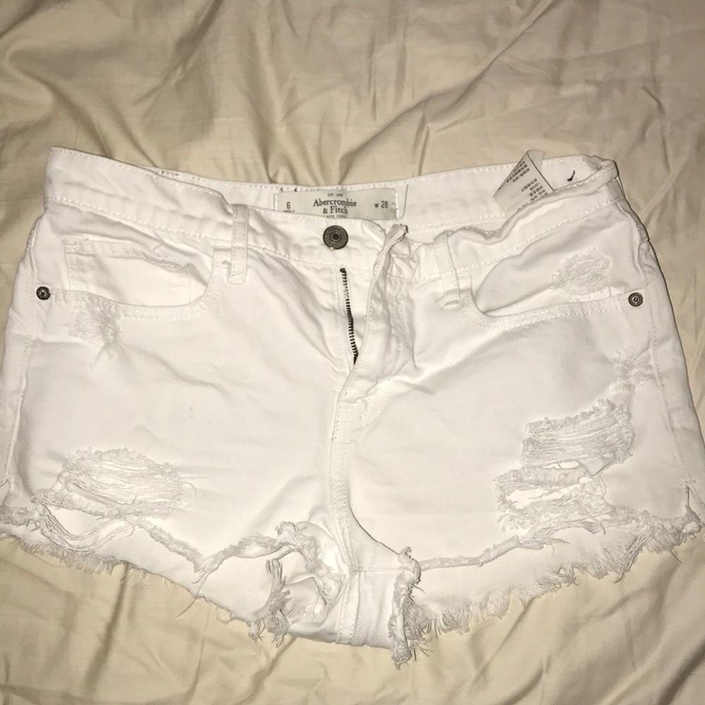 White High Waisted Shorts